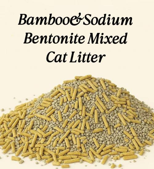 Bamboo Fiber & Sodium Bentonite Mixed Cat Litter Odor Control & Clumping Cat Litter